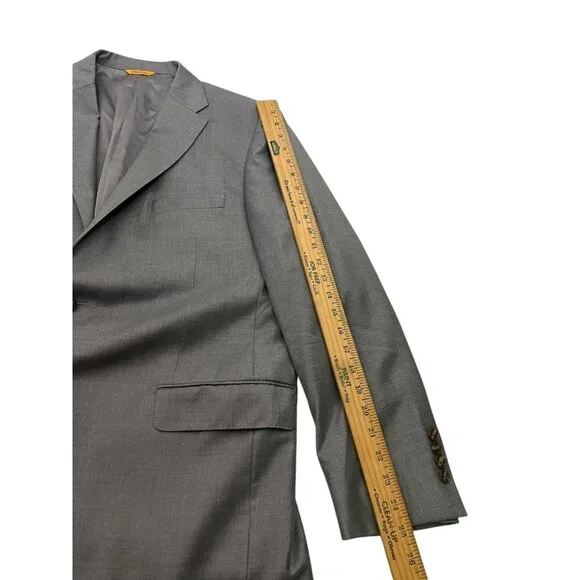 Hickey Freeman X Loro Piana Super 150's Sport Coat Jacket Gray Men's 44R Nice